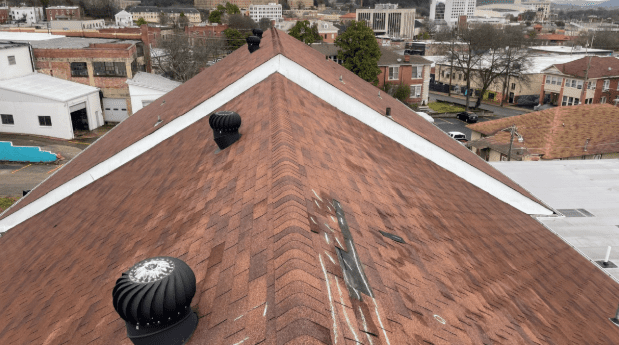 Blog 2 a top view of a newly installed asphalt roof